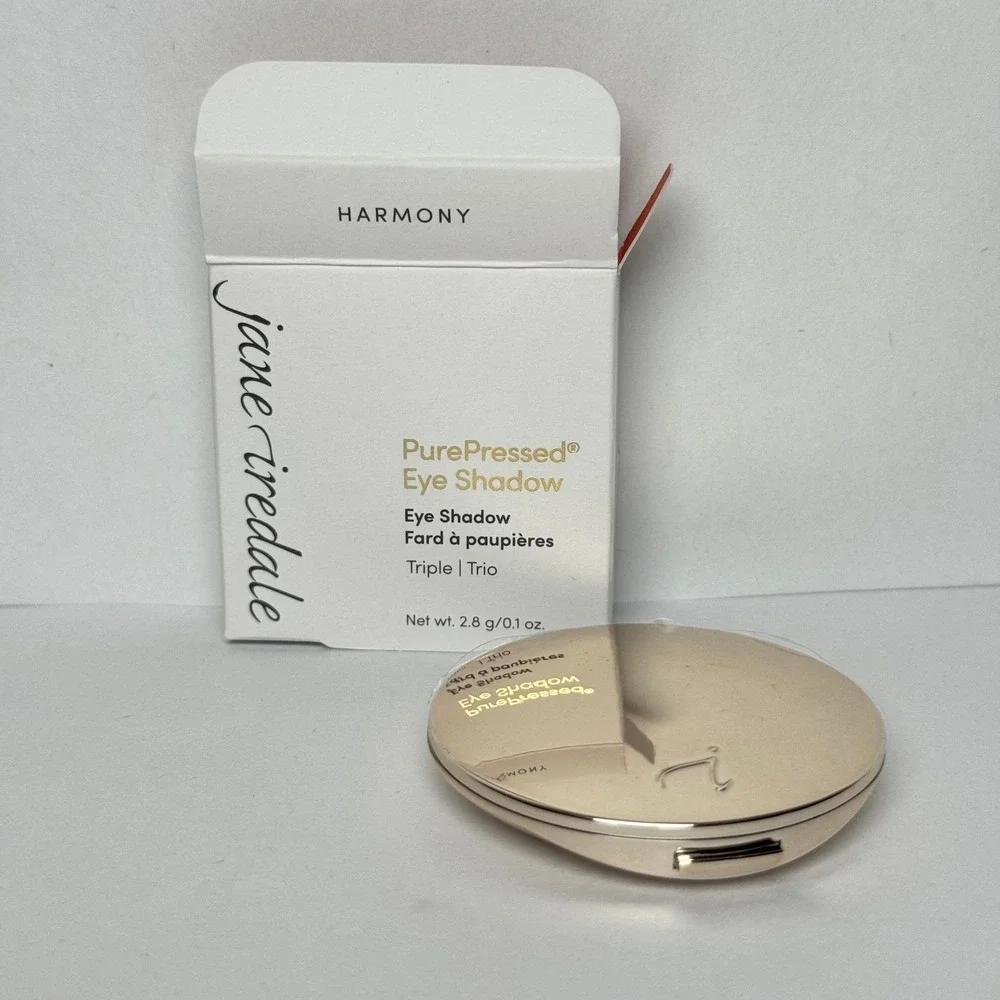 Jane Iredale PurePressed Eye Shadow Trio Harmony NEW Shimmery Pearl Green Khaki